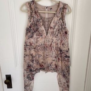 Haute Hippie Silk Floral Runway Top, Sz 10
